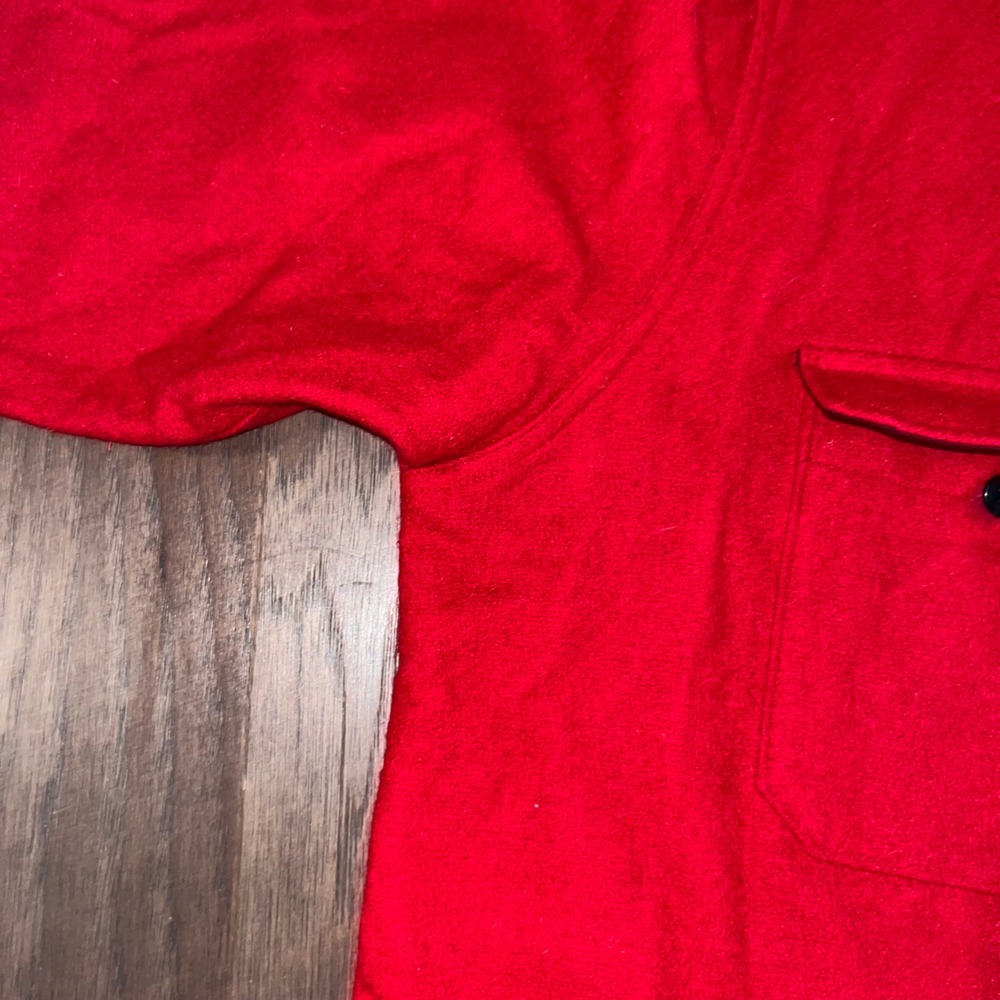 Woolrich Vtg 90s Red Wool Alaska Shirt Jac Jacket XL Heavy CPO Americana NWOT - Picture 9 of 14